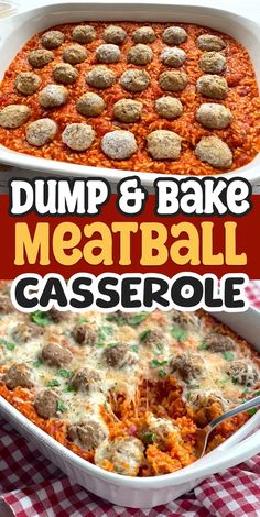 dump and bake meatball casserole is an easy dinner idea