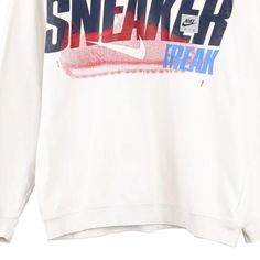 Description:Vintage Age 18-20 white Nike sweatshirt, fits x-large.GENDER: boys CONDITION: good - lettering fading.STYLE: sweatshirtERA: 1990sCOLOUR: whiteFABRIC: cotton blend Throwback Cotton Sweatshirt With Graphic Print, White Vintage Sweatshirt With Relaxed Fit, White Vintage Sweatshirt Relaxed Fit, Retro Text Print Sweatshirt For Streetwear, Oversized Throwback Sweatshirt For Streetwear, White Long Sleeve Sweatshirt With Graphic Design, White Screen Print Hoodie For Streetwear, Retro Sweatshirt With Lettering For Streetwear, Retro Streetwear Sweatshirt With Lettering