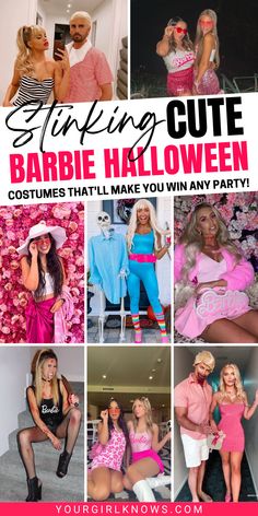 Are you looking for a Halloween costume that is both cute and unique? Check out our list of 23 seriously cute Barbie-inspired costumes for women! From vintage to modern, there's something for everyone. Click through now to start planning your perfect Halloween look. Barbie And Gi Joe Costume, Barbie Costume With Gogo Boots, Gi Joe And Barbie Costume, Barbie Dress Up Ideas For Adults, Barbie Beach Party Outfit, Types Of Barbie Dolls, College Barbie Halloween Costume, Latina Barbie Costume, Adult Barbie Costume Plus Size