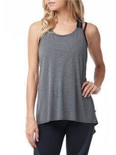 Body Language Elle Tank Charcoal | Vegan Scene Light Exercise Activewear With Adjustable Straps, Athleisure Tank Top With Adjustable Straps For Yoga, Athleisure Yoga Tank Top With Adjustable Straps, Functional Gym Tank Top With Adjustable Straps, Yoga Racerback Activewear With Adjustable Straps, Adjustable Straps Racerback Activewear For Yoga, Racerback Activewear With Adjustable Straps For Pilates, Adjustable Straps Racerback Activewear For Pilates, Yoga Activewear With Adjustable Straps And Racerback