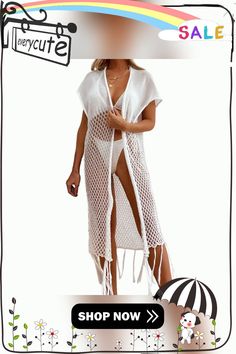 White Sleeveless Tasseled Beach Cover Up Beach Dress With Tassel Ties For Vacation, Beach Season Vacation Dress With Tassel Ties, Casual Sleeveless Cover-up For Poolside, Vacation Beach Party Cover-up With Tassel Ties, Sleeveless Beachy Cover-up For Vacation, Sleeveless Beach Dress With Tassels For Festival, Sleeveless Beachwear Cover-up For Vacation, Summer Beach Dress With Tassels For Poolside, Summer Vacation Beach Dress With Tassel Ties