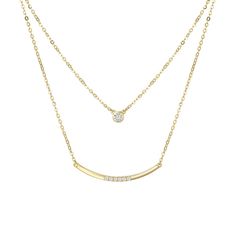 Classic necklace layering style, can be dressed up and down for any occasions. You can not go wrong with a mix of minimalists' must-have symbols. Made with 14k yellow gold, 6 pcs (1.3mm) natural 0.06cttw diamond stones, and 1 pc (1.9mm) natural 0.03cttw diamond stones. Made to last a lifetime, strong and durable! All the metals we use are lead free, nickel free and hypoallergenic. Smiling bar measures 30x2 mm, diamond dot measures 4x4x1.7 mm. Chain length: 16" + 1" +1" Extender. Total weight: 2. Minimalist Yellow Gold Layered Necklace With Adjustable Chain, Minimalist Yellow Gold Layered Necklace With Double Chain, Minimalist Yellow Gold Layered Double Strand Necklace, Minimalist Yellow Gold Double Strand Layered Necklace, Elegant Yellow Gold Necklace With Delicate Chain, Elegant Yellow Gold Layered Necklace With Satellite Chain, Elegant Gold Bar Necklace For Layering, Minimalist Diamond Necklace, 14k Yellow Gold Necklace