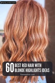 Light Red Hair With Blonde Highlights Bonde Hair, Hair Color Red Highlights, Red Hair With Blonde, Blonde With Red Highlights, Lightening Dark Hair, Blonde Highlights Ideas, Red Hair With Blonde Highlights, Red Hair Trends, Hair With Blonde Highlights