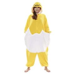 Hey there lazy thing! Whenever you feel unmotivated or just plain bored, always remember that this little guy is the laziest of them all. We don't mind though, look how adorable he is! This Gudetama Lazy Egg Kigurumi is seriously cozy and will have you hanging about in no time. Use our onesie-style Gudetama Kigurumi for: Cold Weather Lounge-Wear, Winter Pajamas, Quick and Fun Character, All Ages / Family Friendly Halloween Costumes, and more! Halloween Costume Onesie, The Lazy Egg, Sanrio Gudetama, Animal Onesies, Lazy Egg, Onesie Costumes, Animal Pajamas, Halloween Onesie, Second Account