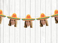 a woman wearing a sombrero hat with the number 40 hanging from it's side