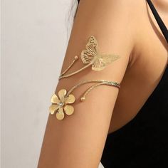 Super Cute And Stylish Ships In 5-10 Business Days Upper Arm Cuffs, Arm Accessories, Wedding Rose, Arm Jewelry, Arm Bracelets, Cuff Jewelry, Metal Texture, Arm Cuff, Jewelry Bridal