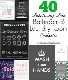 40 fabulous free bathroom and laundry room printables for your home or office,