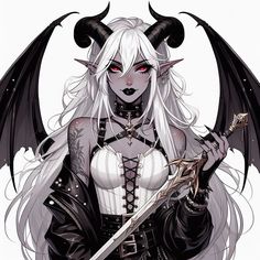 Female Demon Art, Demon Oc Art, Succubus Oc, Female Demon, Medieval Artwork, Fantasy Demon, Scary Animals