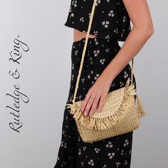 RUTLEDGE & KING STRAW BAG - Each Rutledge & King straw purse offers the quality and look of a designer rattan bag without the designer price tag. Rutledge & King offers unmatched durability, quality, and style in three versatile crossbody bags that are great for every season. The Rutledge & King basket purse is the ideal accessory for any event! THE PERFECT SIZE CROSS BODY BAG - The Rutledge & King small crossbody purse is a fashionable alternative to traditional crossbody bags for women. Rutled On-the-go Summer Clutch Bag, Summer On-the-go Satchel Pouch, Summer Clutch With Braided Handles, Summer Clutch Bag With Braided Handles, Summer Woven Shoulder Bag For On-the-go, Natural Straw Bag For Summer On-the-go, Woven Shoulder Bag For Summer On-the-go, Natural Color Clutch Bag With Adjustable Strap, Summer Straw Bag For On-the-go