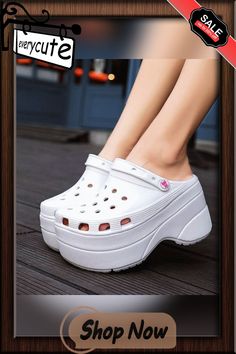 Women Sandals Platform Shoes Summer Slip On Slippers for Ladies Designer Chunky Sandal Height Increasing Beach Flat Casual Woman White Round Toe Eva Clogs, White Eva Clogs With Round Toe, Closed Toe Platform Jelly Sandals For Summer, Summer Wedge Sandals With Chunky Platform And Round Toe, Closed Toe Thick Bottom Summer Sandals, Summer Closed Toe Thick Bottom Sandals, Summer Chunky Platform Clogs, Beach Wedge Sandals With Chunky Platform And Round Toe, Beach Wedge Sandals With Chunky Flat Platform