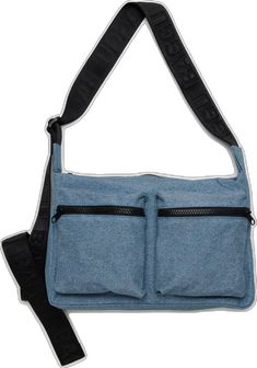 Streetwear Denim Bags With Pockets, Denim Blue Cotton Shoulder Bag For On-the-go, On-the-go Denim Blue Shoulder Bag, On-the-go Denim Blue Denim Shoulder Bag, On-the-go Denim Shoulder Bag With Zipper Pocket, Travel Pouch, Reusable Bags, Zip Pockets, Pouch