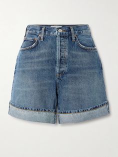 AGOLDE’s shorts are modelled after its signature ‘Dame’ jeans. Cut from regenerative cotton in a classic blue wash, they're lightly whiskered and faded for an authentically lived-in look and have cuffed hems. Wear yours with knee high boots. Simplicity Fashion, Clothes Collection, Classic Blue, Dark Denim, Summer 2024, Jeans Dress, Net A Porter, High Boots