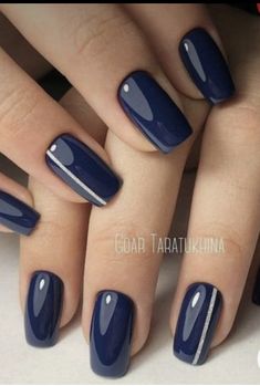 Blue Polish Nail Designs, Navy Gray Nails, Graphite Nails, Red White And Blue Nails Simple, Navy Nail Ideas, Navy Nail Designs, Gray Manicure, Sassy Nails