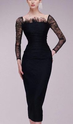 LACE LONG SLEEVE PLEATED DRESS IN BLACKBe the Epitome of Elegance and FemininityStep into the spotlight with our stunning Lace Long Sleeve Pleated Dress in Black. Designed to enhance your natural beauty, this dress combines sophistication with a touch of allure. With its waist-in design, it accentuates your figure, making you feel confident and gorgeous. The delicate lace long sleeves add a feminine touch, elevating your elegance with every gesture.Why Choose Our Dress? Exquisite Pleated Design: The pleated detailing adds texture and movement to the dress, giving it a unique and eye-catching appeal. Pure Black Elegance: The timeless black color exudes an air of sophistication, making you look intellectual and stylish. Versatile Occasions: Perfect for romantic date nights, proms, wedding re Fitted Midi Dress With Lace Sleeves For Night Out, Fitted Midi Dress With Lace Sleeves For Cocktail, Black Long Sleeve Bodycon Evening Dress, Black Stretch Evening Dress, Formal Stretch Dresses With Lace Sleeves, Fitted Dinner Dress With Lace Sleeves, Formal Dress With Lace Sleeves And Stretch, Black Long Sleeve Gala Dress, Fitted Dress With Lace Sleeves For Dinner