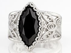 5.00ct Marquise Black Spinel Rhodium Over Sterling Silver Solitaire Ring. Measures Approximately 0.38"L x 0.72"W. Not Sizeable. Spinel Gemstone, Broken Chain, Black Spinel, Ring Style, Cultured Pearls, Custom Rings, Solitaire Ring, Rings Statement, Fashion Rings