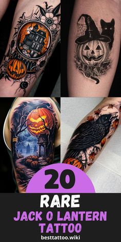 some tattoos that are all different colors and designs