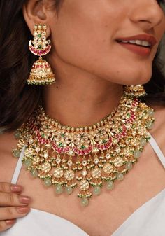 This Jewelry Sets item by TheOmbreDesigns has 81 favorites from Etsy shoppers. Ships from India. Listed on Feb 5, 2024 Traditional Kundan Jewellery, Kundan Gold Jewellery, Telugu Jewellery, Sabyasachi Bridal, Pakistani Jewellery, Necklace Closure, 22k Gold Necklace, Kundan Jewellery Bridal, Bridal Necklace Designs