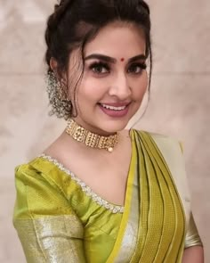 Sneha Saree, Sneha Prasanna, Lichi Silk Saree, Bookshelf Headboard, Saree Hairstyles, Blouse Designs High Neck, Anarkali Dresses, Latest Model Blouse Designs