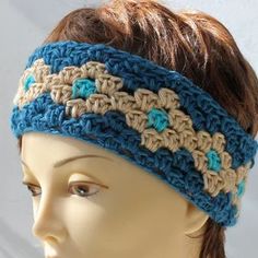 a mannequin wearing a headband with crochet