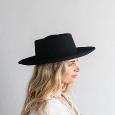 Ginger Gambler - GIGI PIP Wide Brim Felt Hat, Gambler Hat, Gigi Pip, Ginger Black, Women Hats Fashion, Crown Heights, Halo Style, Wearing A Hat, Find Color