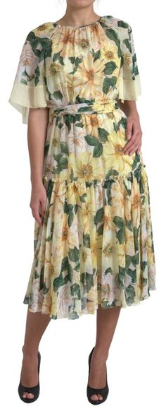 Dolce & Gabbana Multicolor Silk Floral Print Long Maxi Dress Long Maxi Gowns, Dolce Gabbana Dress, Maxi Gown Dress, Floral Print Maxi Dress, Floral Print Maxi, Dolce E Gabbana, Women Maxi, Maxi Gowns, Long Maxi