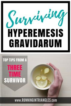 a person holding a bowl of food with the words surviving hyperemesis gravidraum on it