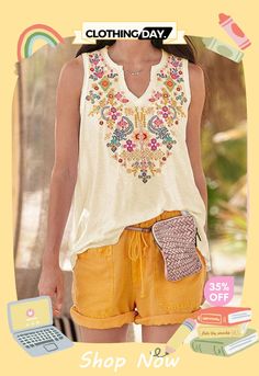 Ethnic Bohemian Floral Print V Neck Sleeveless Tops for Women Bohemian Multicolor Sleeveless Blouse Top, Bohemian Printed Tank Top For Spring, Bohemian Printed Tank Top For Vacation, Bohemian Sleeveless Vest For Spring, Bohemian Tank Top For Beach Season, Sleeveless Boho Print Top For Festival, Bohemian Sleeveless Blouse Tank Top For Festival, Bohemian Sleeveless Tank Top For Beach, Printed Tank Top For Spring Festival