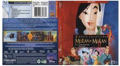 the dvd cover for disney's mulan - mulan is shown in full color