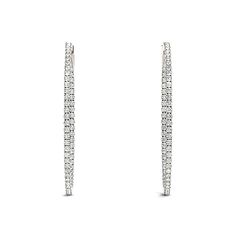 Discover the ultimate combination of elegance and luxury with our Diamond Hoop Earrings. These oval inside-out hoops feature a stunning total of 2.25 carats of sparkling, high-quality diamonds. Elevate any outfit and make a statement with these timeless gems. Hoops Earrings, Diamond Anniversary Rings, Fine Jewelry Bracelets, Diamond Hoop Earrings, Men's Rings, Fine Earrings, Circle Pendant, Rose Gold Diamonds, Emerald Ring