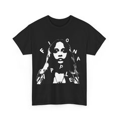 This heavy weight black cotton fiona apple t-shirt has a relaxed style made for everyday and casual wear Fiona Apple Shirt, Apple Clothes, Apple Shirt, Fiona Apple, Relaxed Style, Black T Shirt, Heavy Weight, Black Tshirt, Black Cotton