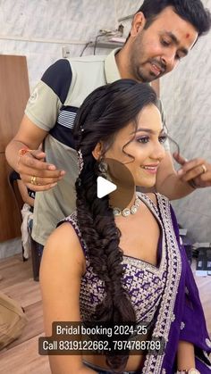 kamleshsoni🧿 on Instagram: "Beautiful massy braid hairstyle 💕Make your day very special with us @eklavyhairartist (Eklavy Beauty salon,Rajkot) Bridal booking 2023-24 , Rajkot  For book your day contact 8319122662, 7974788789 hairstyle @eklavyhairartist & team Client @puvi.218  . .  We are coming with offline basic to advanced international hairstyling masterclasse  stay tuned for more details Call us on 8319122662 , 9926809304 ..... So hurry up guy’s register soon yourself Limited seats only  . . . . . #eklavyhairartist #hairdecoration #massyhairstyles #rajkot #surat #likekforlike #likesforfollow #undiscoveredmakeupartist #sangeetlook #beautifulmermaid #curlshairstyle #rajkotbride #100likesplease #mermaid #gujratibride #style  #rajkotmakeupartist #indianhairstyle #rajkotsalon #trend #pro Braids Hairstyles For Engagement, Latest Bride Hairstyle Indian, Simple Braid For Wedding, Fish Bride Hairstyle, Siders Hairstyle Indian Wedding, Braid Hairstyle For Indian Wedding, Hairstyle Ideas For Bride, Bridal Bread Hairstyle Indian, Hair Styles For Bridal Indian