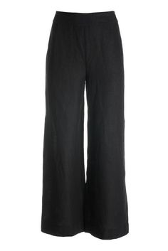 Comfortable linen-blend pant is cut in a wide-leg cropped silhouette and topped with an easy, partial stretch waist. Grab a pair in every color to create unforgettable casual or dress-up looks any day of the week. | Boston Proper - Black - Malibu Linen Cropped Pant - 2XS Black Linen Wide Leg Pants For Spring, Chic Linen Cropped Leg Bottoms, Chic Linen Bottoms With Cropped Leg, Black Linen Pants For Fall, Black Cropped Wide Leg Summer Pants, Black Cropped Wide Leg Pants For Summer, Linen Pants With Cropped Leg For Fall, Fall Linen Pants With Cropped Leg, Black Cami