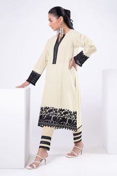 Khaadi Ime22205 White Summer Collection 2022 Luxury Off-white Lawn Suit For Women, White Digital Print Lawn Suit In Cambric, Embroidered Off-white Cotton Lawn Suit, Eid Digital Print Cambric Lawn Suit, Khaadi Winter Collection 2020, Suit Fabric, Fashion Shop, White Summer, Pakistani Outfits