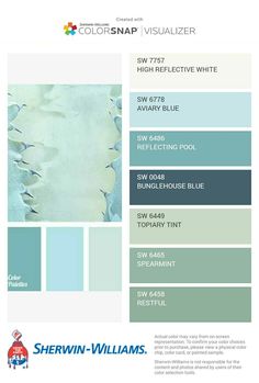 the color scheme for sheryln - williams's paint swatches is shown