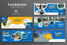 the facebook cover is designed to look like an ocean resort