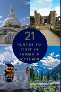 the collage shows different places to visit in jammu and kashmir