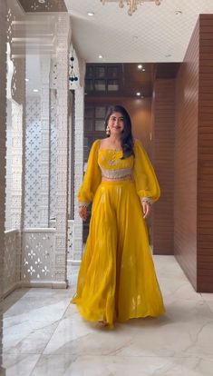 Haldi Wear Yellow Color Chinon Silk Palazzo Suit s://sachisabya.com/products/haldi-wear-yellow-color-chinon-silk-palazzo-suit Sachisabya Bestseller Haldi Wear, Function Dresses