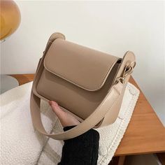 Chic Simple Small Flap Shoulder Bags For Women Solid Color Pu Leather Handbag Clutch Lady Crossbody Purse Messenger Bag [20231018] Faux Leather Satchel Shoulder Bag In Solid Color, Faux Leather Shoulder Bag In Solid Color, Solid Color Faux Leather Shoulder Bag, Solid Color Beige Crossbody Bag, Daily Use Solid Color Satchel Flap Bag, Vintage Crossbody Bag, Shoulder Bags For Women, Suit Up, Women Bags Fashion