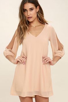 Shifting Dears Blush Pink Long Sleeve Dress 1 Pink Long Sleeve Dress, Cold Shoulder Shift Dress, Heels Sneakers, Plus Size Party Dresses, Slim Fit Dress, Short Party Dress, Midi Shift Dress, Long Bodycon Dress, Dress Forms