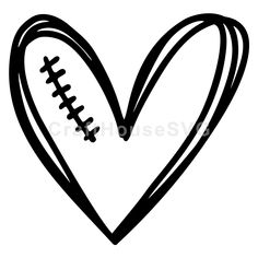 a heart with a football inside it