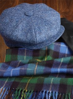 Wool Muirfield Cap in Blue Herringbone - The Ben Silver Collection Blue Flat Cap For Fall, Blue Wool Cap, Classic Blue Six-panel Hat, Classic Blue Winter Hat, Classic Blue Cap Hat, Ben Silver, Masculine Outfits, Dressy Casual Outfits, Its A Mans World