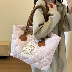 Kylethomasw 2024 Cute Stuffed Cotton Handbag For Women Fashion Cotton Shoulder Bag Female Down Jacket Satchel Girls Large Capacity Tote Bag Casual Shoulder Bag For Winter, Casual Winter Satchel Shoulder Bag, Winter Travel Shoulder Bag With Zipper Closure, Winter Rectangular Shoulder Bag With Pockets, Casual Winter Shoulder Bag With Double Handle, Casual Double Handle Shoulder Bag For Winter, Casual Double Handle Winter Shoulder Bag, Winter Bags With Pockets For Daily Use, Rectangular Shoulder Bag For School In Winter