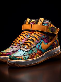 Alebrije Art, Shoe Custom, Shoe Hacks, Nike Shoes Women Fashion, Painted Shoes Diy, Custom Sneakers Diy, Futuristic Shoes, Custom Painted Shoes, Custom Shoes Diy