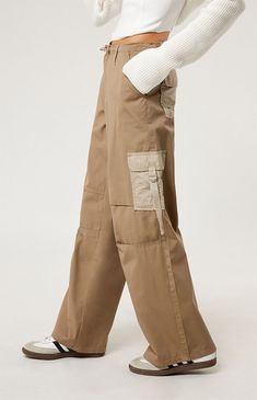 Level up your streetwear style with the PacSun Brown Toggle Baggy Cargo Pants. These on-trend mid-rise pants combine edgy style with comfort, featuring a baggy fit, cargo pockets, and an adjustable toggle waist for a customizable fit. Utility Wide Leg Pants With Pockets For Streetwear, Utility Wide Leg Cargo Pants For Streetwear, Utility Wide Leg Pants For Streetwear, Utility Style Wide Leg Pants For Streetwear, Baggy Utility Parachute Pants With Straight Leg, Utility Baggy Straight Leg Parachute Pants, Baggy Straight Leg Utility Parachute Pants, Hip Hop High Waist Baggy Parachute Pants, Baggy Full-length Utility Parachute Pants