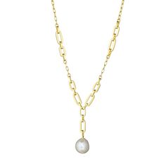 Pearl Drop Link Necklace Collection : Designer GoldPrimary Material : 18k Yellow GoldSub Category : Colored Gemstone Necklace Jcpenny Necklace, Necklace Collection, Link Necklace, Pearl Drop, Gold Design, All Brands, Gemstone Colors, Jewelry Branding, Gemstone Necklace