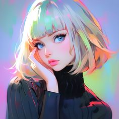 Ilya Kuvshinov, Gothic Fantasy Art, Female Art Painting, Girl Portrait, Digital Art Illustration, Blonde Girl, Portrait Drawing