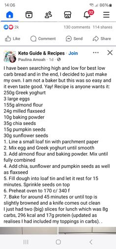 an iphone screen showing the recipe list for keto guides and recipes, with text on it