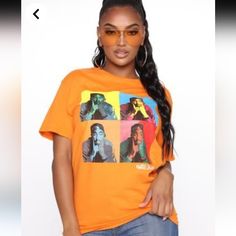 This Tupac Poetic Justice T-Shirt Is A Must-Have For Any Fan Of The Legendary Rapper. The Shirt Features A Crew Neck And Short Sleeves In A Vibrant Orange Color. Made Of Lightweight Cotton Material, This Regular Fit T-Shirt Is Perfect For Any Casual Occasion. The Shirt Is Of Size Small And Is Categorized Under Clothing, Shoes & Accessories, Men, Men's Clothing, Shirts, And T-Shirts. Its Theme Is Classic And It Is A Product Of Haiti. This Justice Brand T-Shirt Is A Great Addition To Any Wardrobe Orange Graphic Print Tops For Streetwear, Orange Crew Neck Shirt For Streetwear, Orange Short Sleeve Graphic Tee, Orange Crew Neck Top With Graphic Print, Orange Relaxed Fit Tops For Streetwear, Trendy Orange Cotton Shirt, Trendy Orange Short Sleeve Top, Trendy Orange Tops For Streetwear, Trendy Orange Crew Neck Top