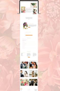 Beautiful white, pink and orange site template for wedding florists, built with WIX Studio. This theme features a custom wedding inquiry form & FAQ,  a portfolio, a newseltter and a blog. Please make sure you visit desktop, tablet and mobile version before ordering. This offer comes with 1 month of email support. Website Inspiration, Web Design Inspiration, 1 Month