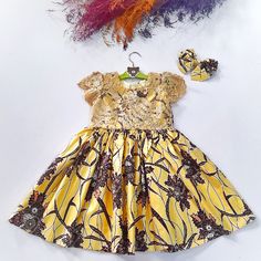 Chic Kids, Special Dress, Kids Party Dresses, African Girl, Special Dresses, Dress For Girls, Dresses Party, Gold Print, African Design